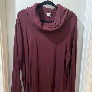 Maroon cowl neck lounge wear sweater